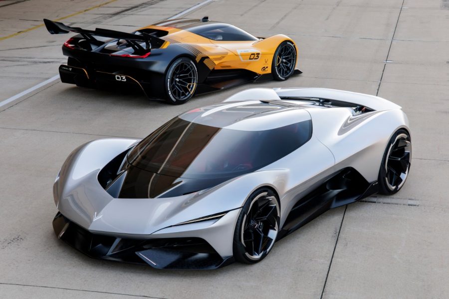 Corvette CX and CX.R Vision Gran Turismo. Concept vehicles shown. Not available for sale.