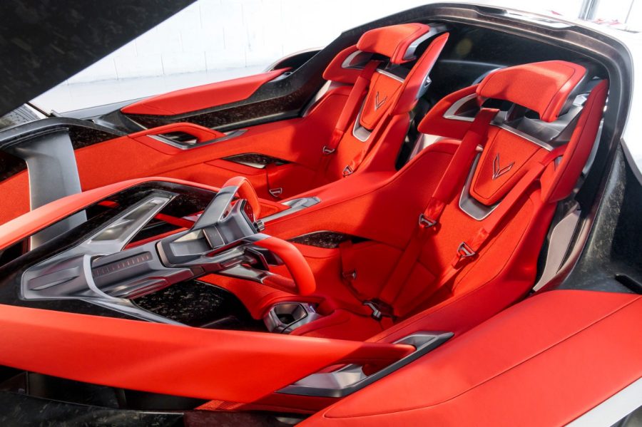  Side view of Corvette CX with canopy open. Concept vehicle shown. Not available for sale.